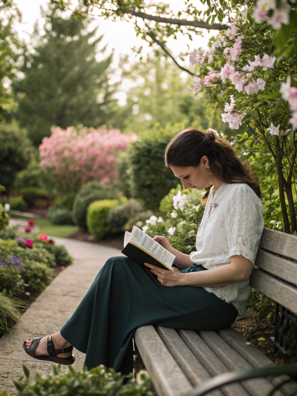 A woman in calm prayerful contemplation representing hope and emotional restoration